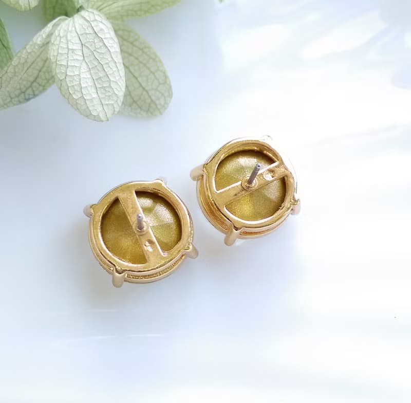 Vintage Jewelry 西洋古董飾品 小單鑽造型 簡約白鑽  針式耳環