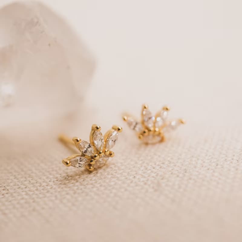 盛放蓮花耳釘 925銀 14K金 抗過敏 可戴洗澡 不掉色 女生禮物