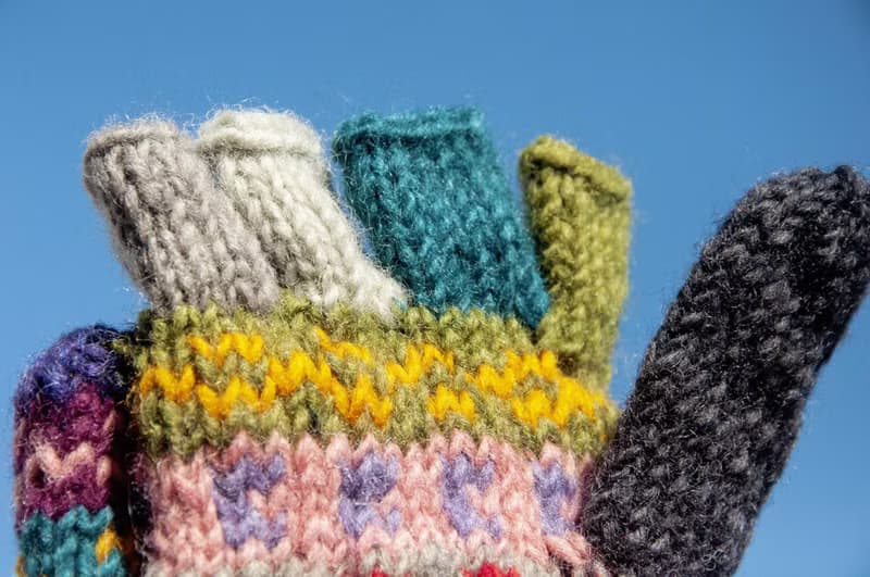 手織純羊毛針織手套/可拆卸保暖手套/內刷毛手套/觸控手套-北歐