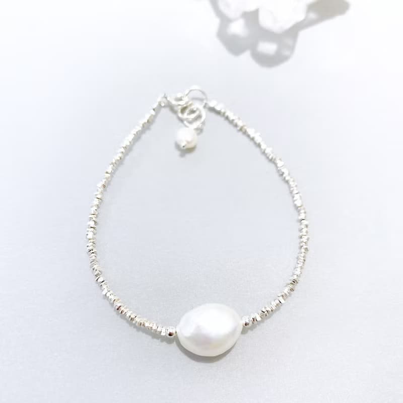 Ops Pearl silver bracelet- 珍珠/純銀/限定/小碎銀/簡約/手鍊