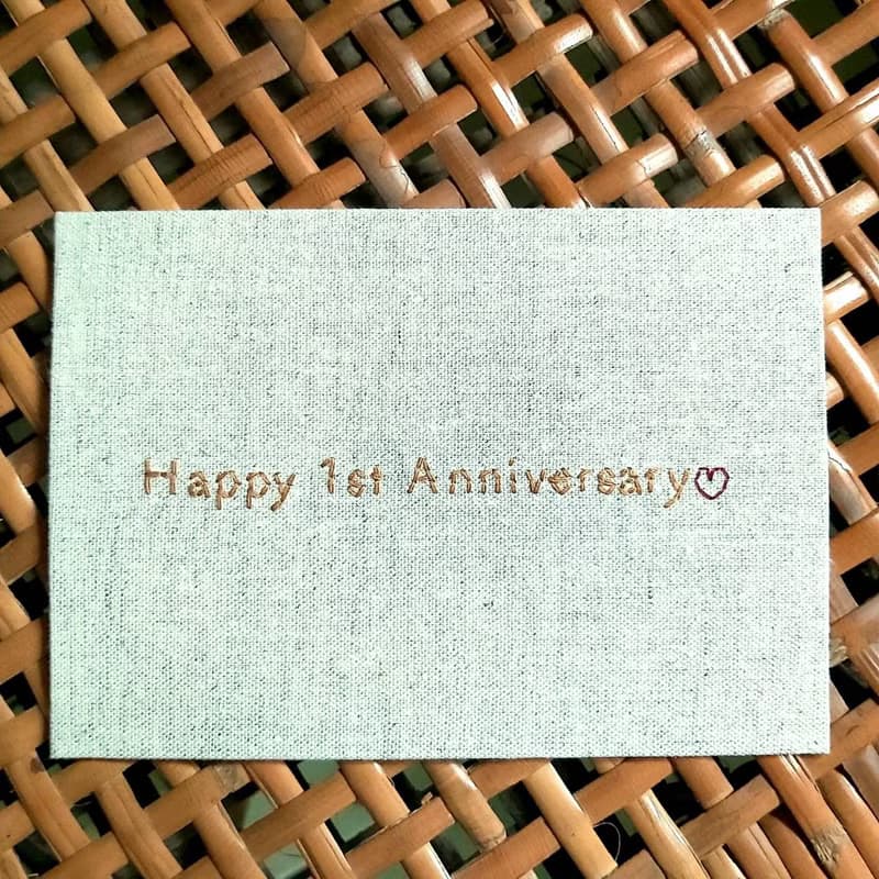 布面繡字萬用卡 生日卡 紀念日 七夕 情人節 畢業賀卡