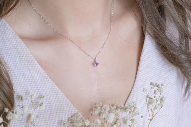 紫水晶925純銀方塊項鍊