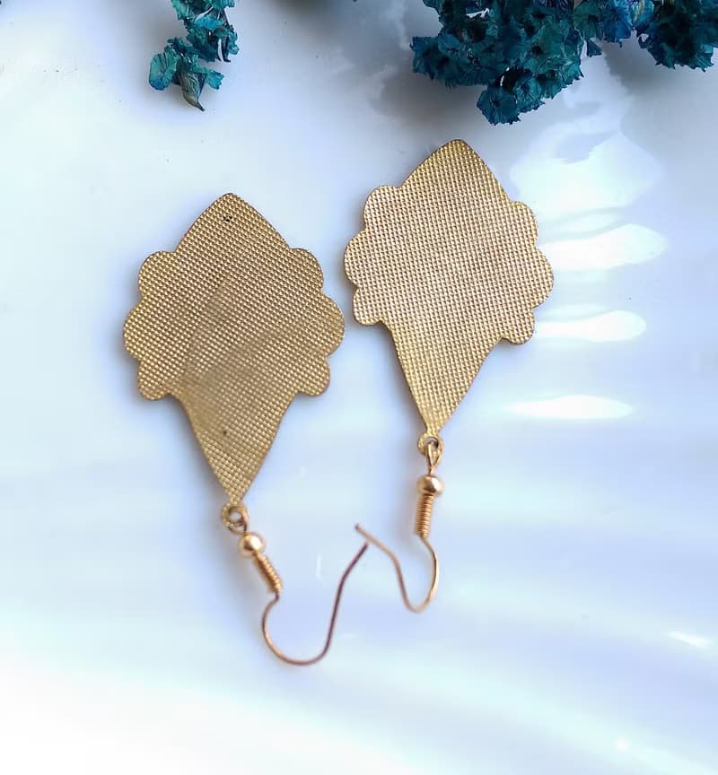 Vintage Jewelry 西洋古董飾品 黑底花卉 景泰藍 耳勾 針式耳環