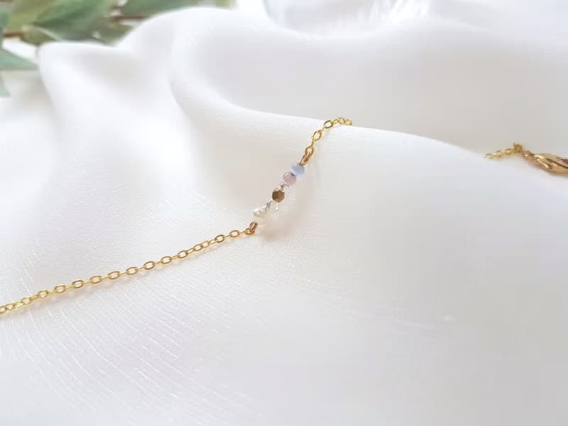 度假小屋 ‧ 貓眼石 珍珠 黃銅 水晶 細手鍊