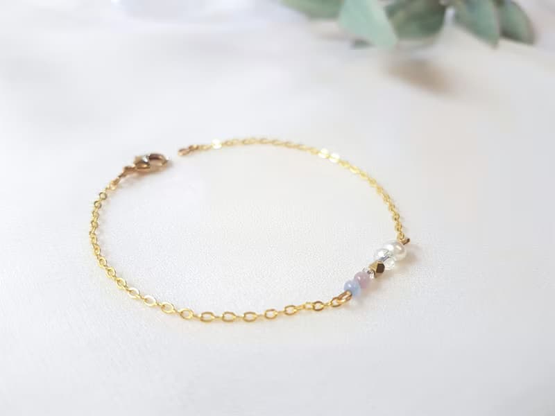 度假小屋 ‧ 貓眼石 珍珠 黃銅 水晶 細手鍊