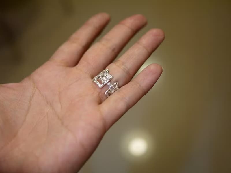 【金夏琳 ‧ 飾品】 雙層皇冠 蕾絲戒指 純銀