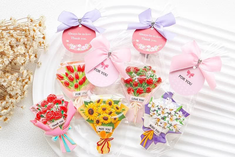 (附贈蝴蝶結吊牌包裝) 創意禮物-立體花束磁鐵 (款式隨機出貨)