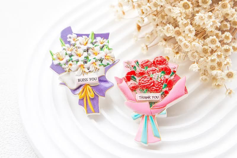 (附贈蝴蝶結吊牌包裝) 創意禮物-立體花束磁鐵 (款式隨機出貨)