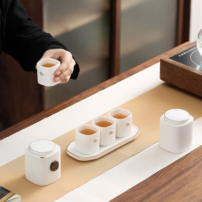 簡茶茶具禮盒套裝高檔新中式人文典故陶瓷茶器送禮