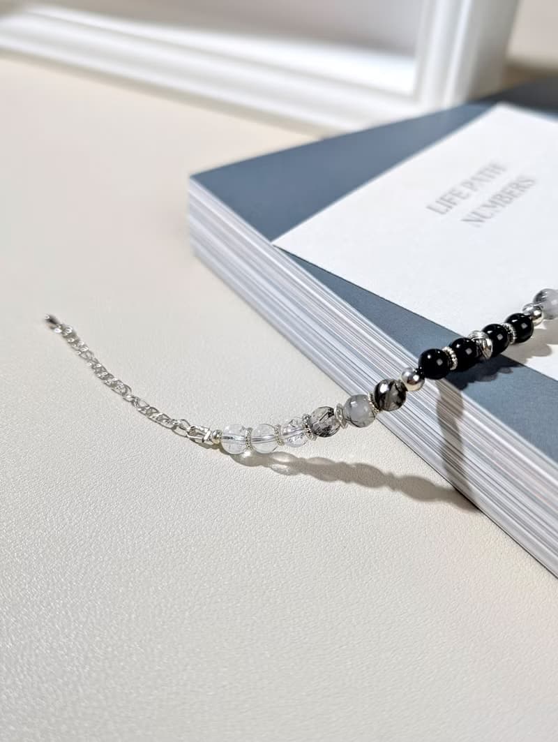 墨色晨光 黑髮晶手鍊