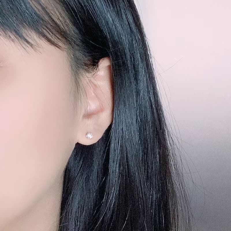 恆星經典六爪莫桑石純銀轉珠耳環