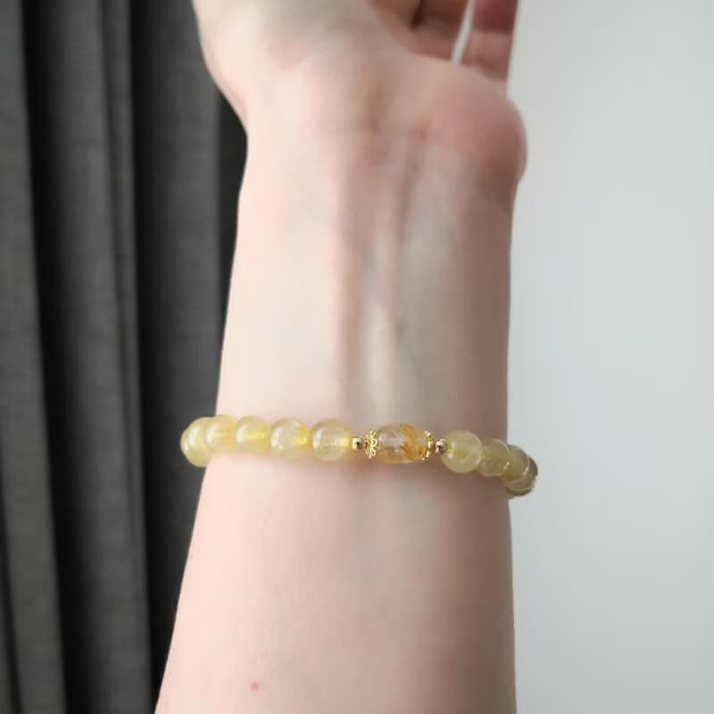 璀璨金芒 能量守財  黃水晶 鈦晶 手鍊 手環 能量水晶系列 禮物