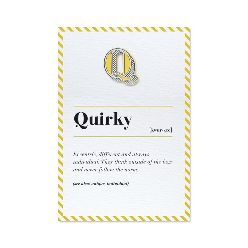 Q / Quirky -琺瑯徽章卡－附信封 開學季 情人卡 萬用字母卡