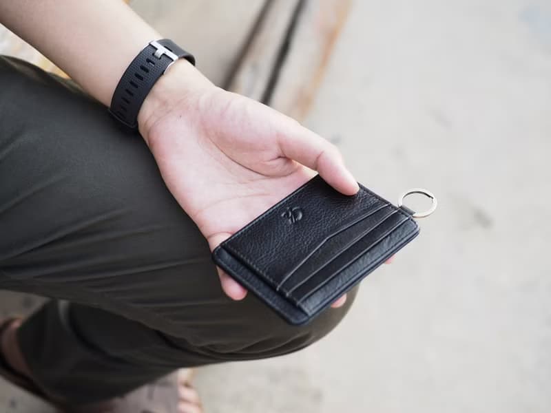 June (Black) :  Multi-card holder, card case, Slim wallet, Black wallet