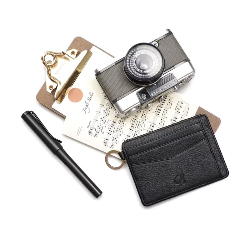 June (Black) :  Multi-card holder, card case, Slim wallet, Black wallet