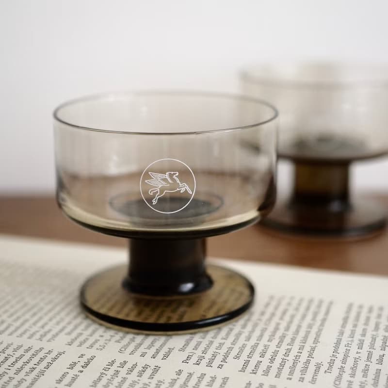 1970年 法國 復古 煙熏 玻璃杯 / 香檳杯 / 甜點杯 (一件)