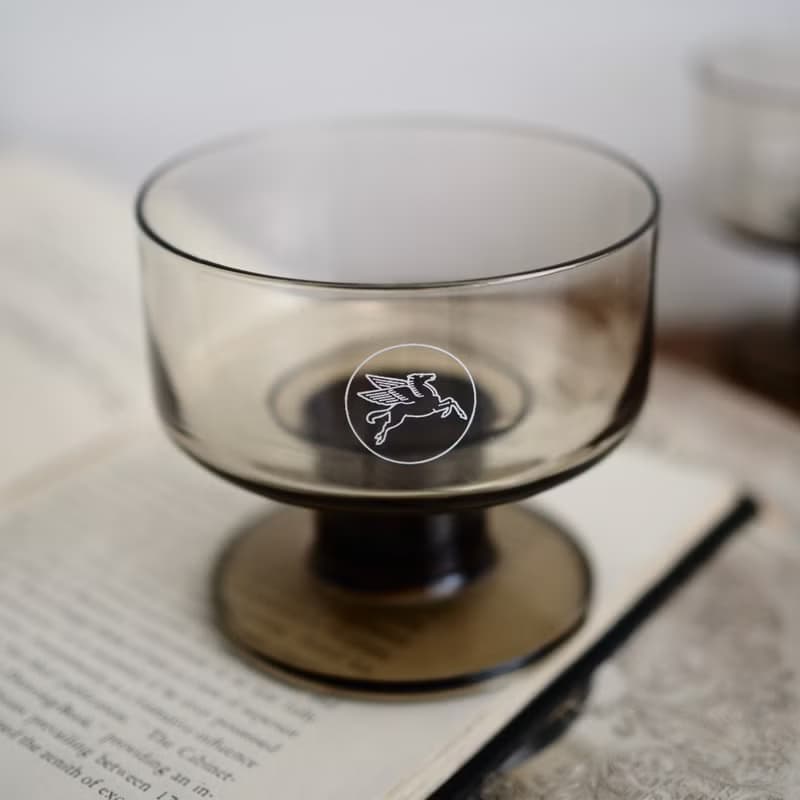 1970年 法國 復古 煙熏 玻璃杯 / 香檳杯 / 甜點杯 (一件)