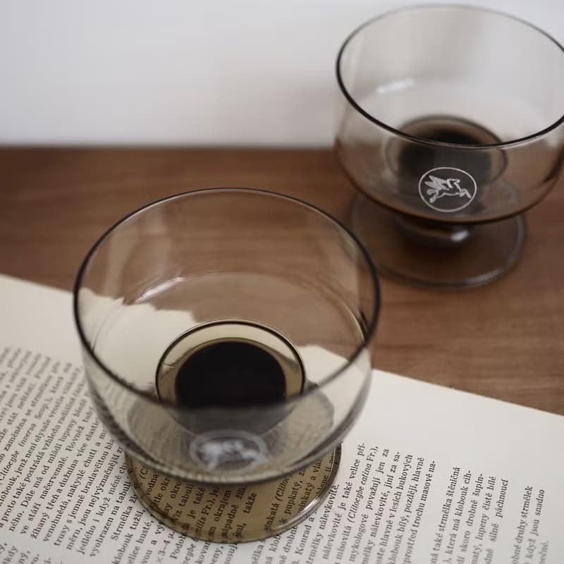 1970年 法國 復古 煙熏 玻璃杯 / 香檳杯 / 甜點杯 (一件)