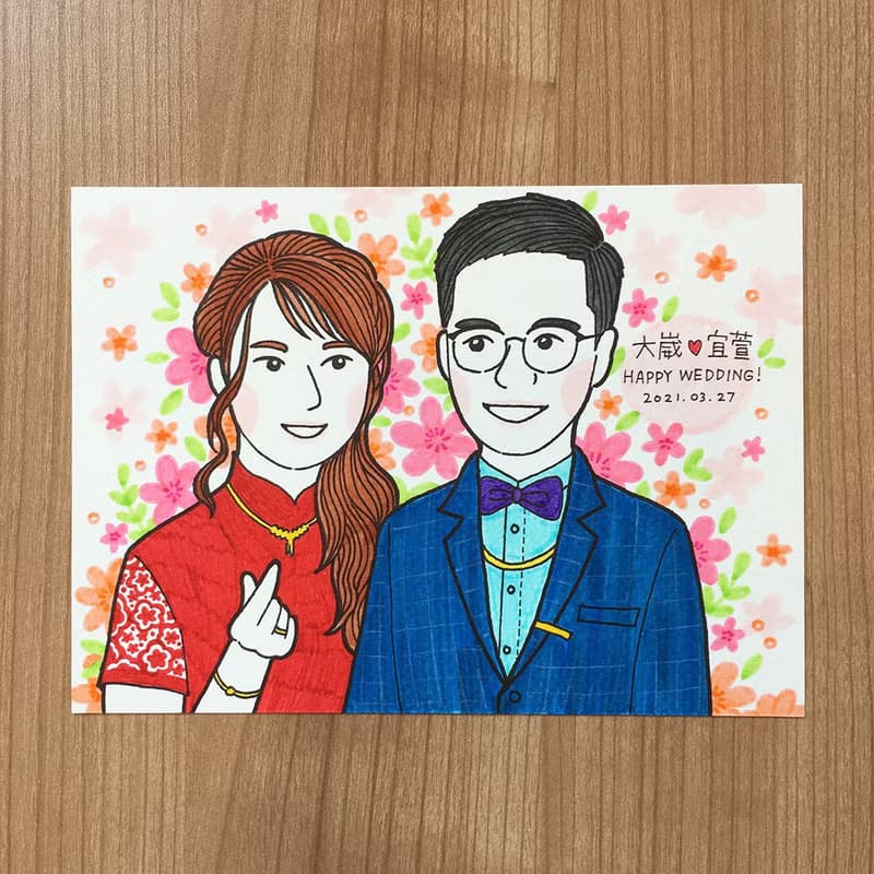 y星球_送禮用似顏繪/Q版人像(含包裝及5X7相框)