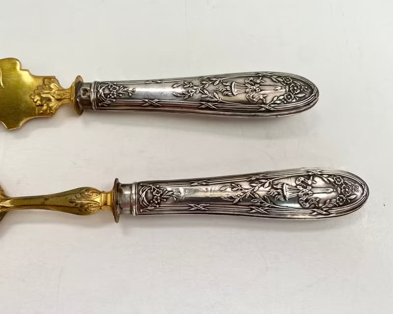 古董餐桌組魚|來自法國的黃銅刀叉| 1930年