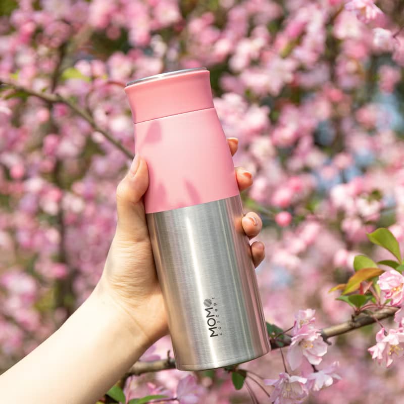 日本 MOMOCONCEPT Lupinus 保溫杯 銀色瓶身 400ml 5 色可選