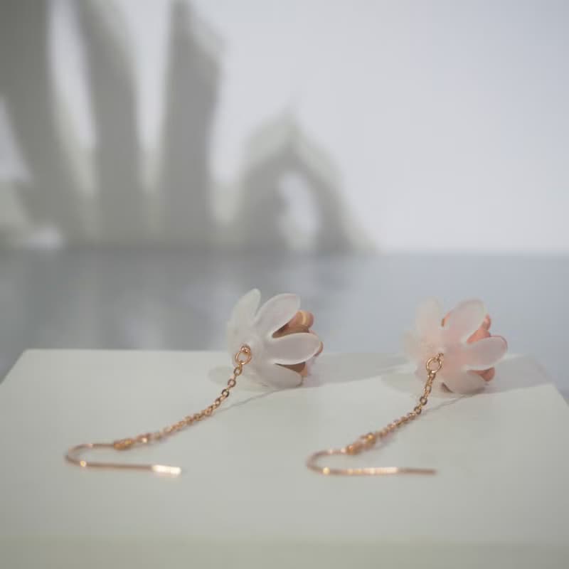日本初桜開限定系列 | 18K玫瑰金櫻花耳環 | SAKURA 串珠手工飾品