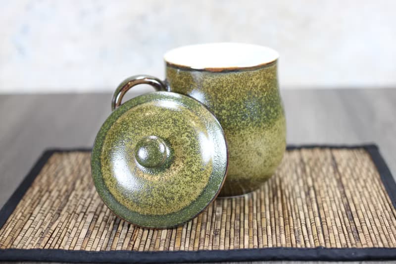 【母親節禮物】茶末釉蓋杯 帶蓋馬克杯 鶯歌名家葉敏祥作品