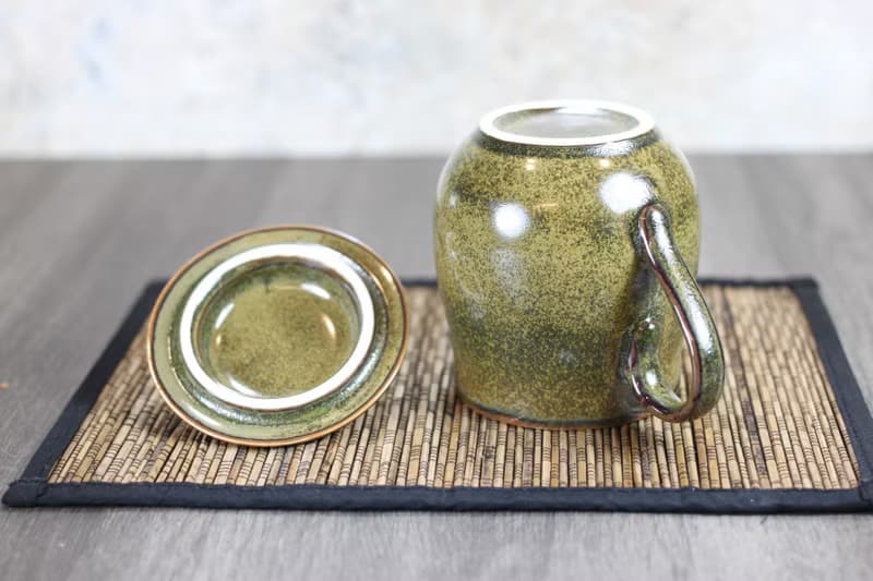 【母親節禮物】茶末釉蓋杯 帶蓋馬克杯 鶯歌名家葉敏祥作品