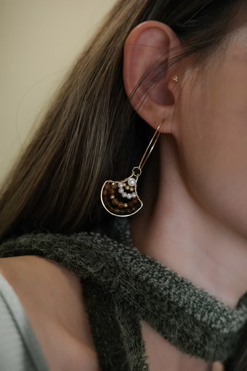 暖陽映照 碧璽耳環 14K Gold-Filled
