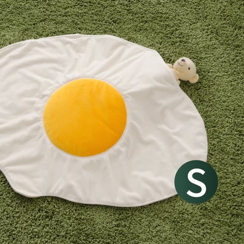 【聖誕禮盒】荷包蛋毛毯 培根毛毯 牛角麵包抱枕 聖誕節 交換禮物