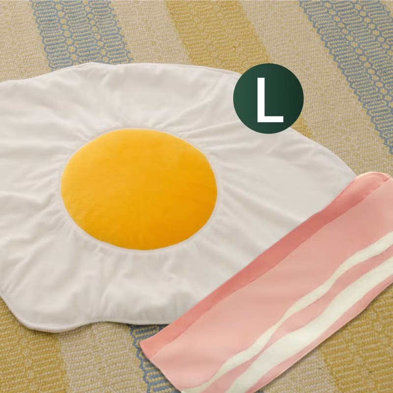 【聖誕禮盒】荷包蛋毛毯 培根毛毯 牛角麵包抱枕 聖誕節 交換禮物