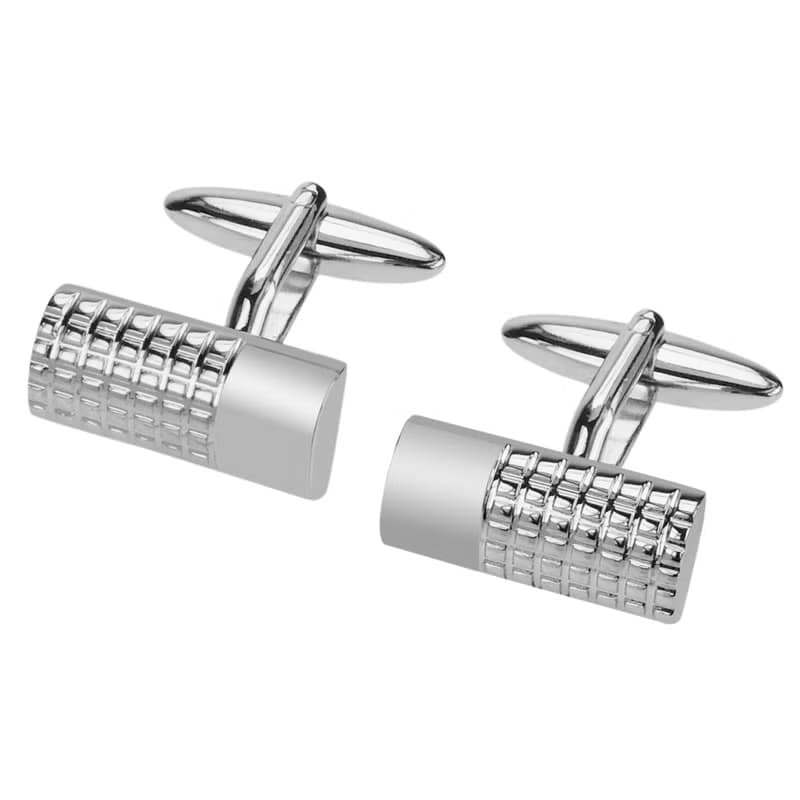 半圓柱型花紋袖扣