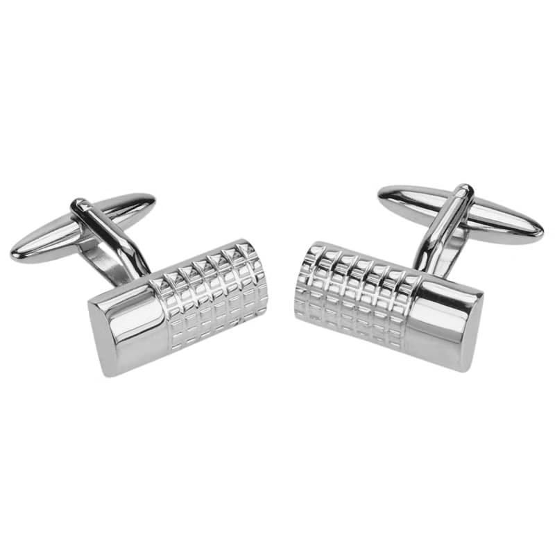 半圓柱型花紋袖扣