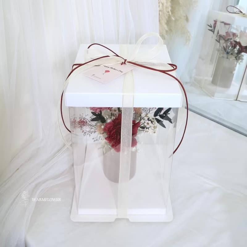 【24H出貨】母親節桌花ー【霧紅色康乃馨珍珠】永生乾燥桌花