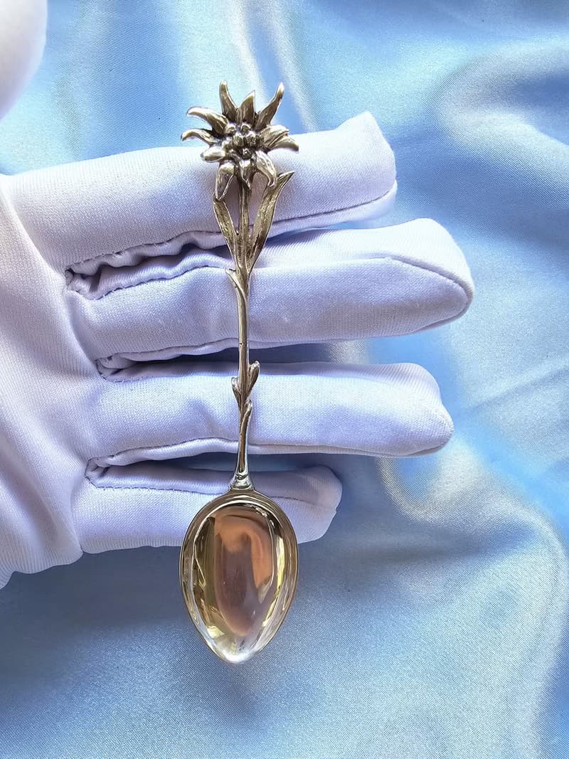 德國純銀老件向日葵茶匙/vintage美國西洋古董