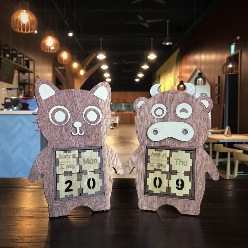 【手作DIY】可愛 小動物 造型 桌曆 萬年曆  禮物 情人節