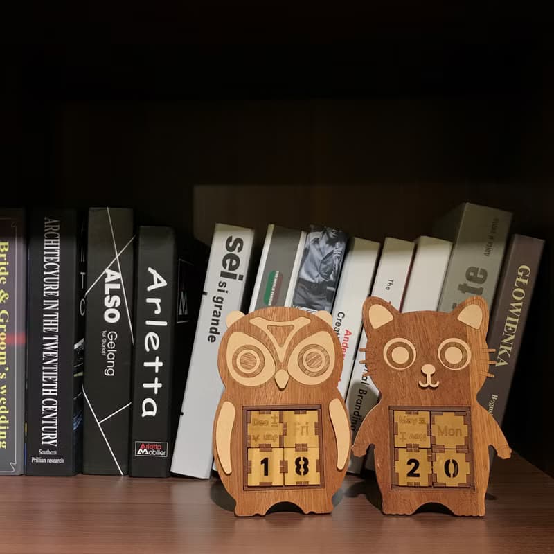 【手作DIY】可愛 小動物 造型 桌曆 萬年曆  禮物 情人節