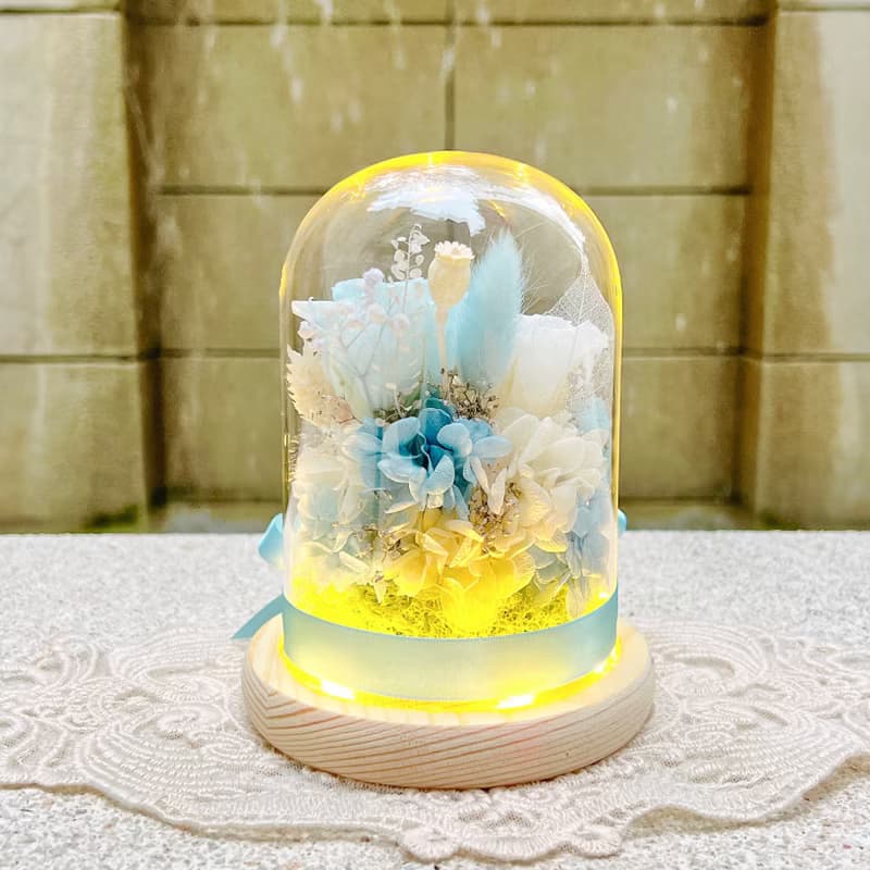柴犬/貓咪/婚禮/永生花/乾燥花/夜燈/玻璃盅/玻璃罩