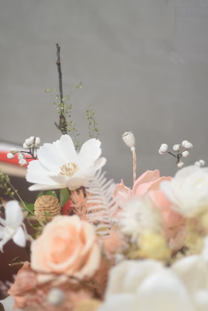 橙色系開幕桌花 永生花禮 開幕盆栽 擴香盆花 升遷賀禮