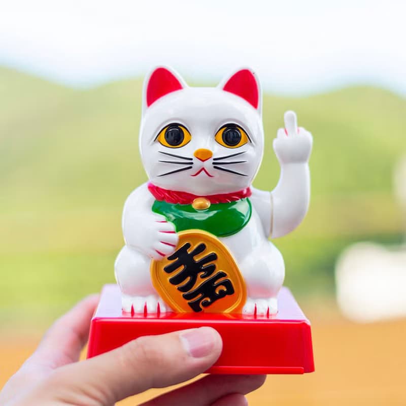 保庇BOBEE 日本工藝惡搞中指招財貓 - (可換手指)