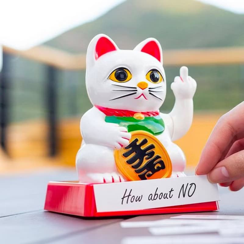 保庇BOBEE 日本工藝惡搞中指招財貓 - (可換手指)