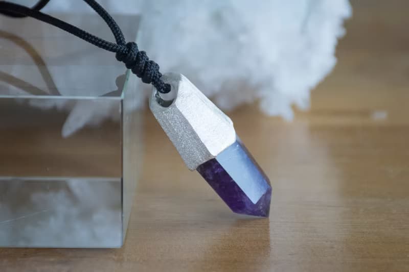 原創手工紫水晶紫晶六棱柱純銀配繩吊墜