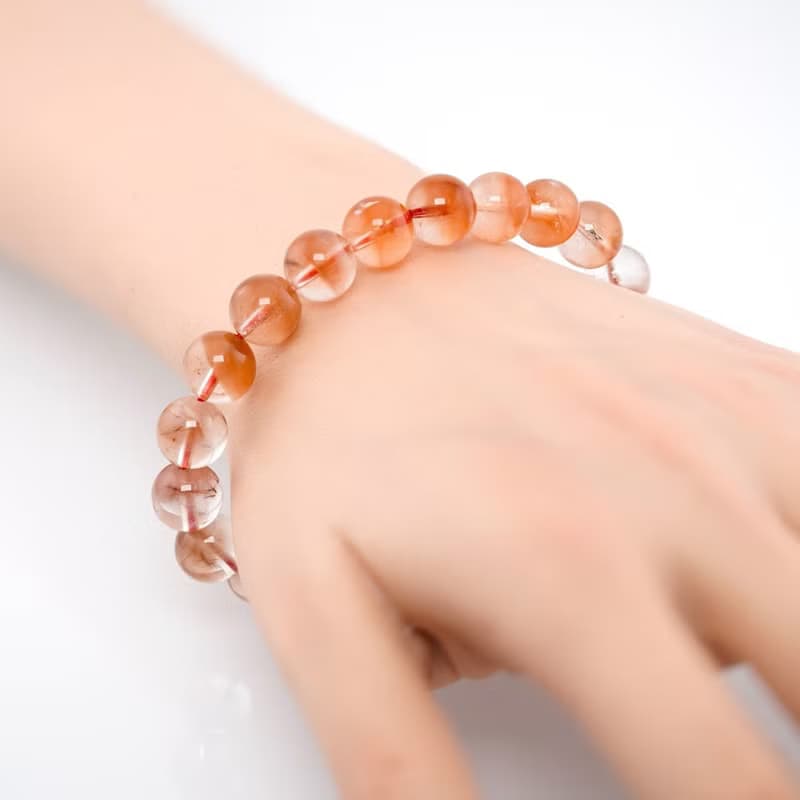 寶麗金珠寶-天然紅兔毛水晶手珠