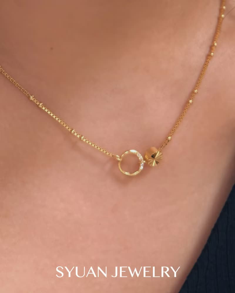SYUAN JEWELRY | Be around me— 鍍18K鋯石項鍊生日 情人節禮物
