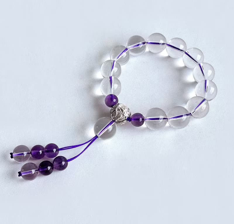 寶石系 天然礦石 白水晶 紫水晶 925純銀 繩鍊