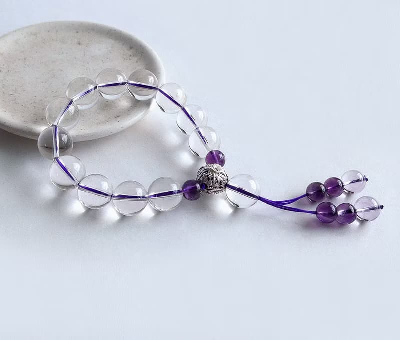 寶石系 天然礦石 白水晶 紫水晶 925純銀 繩鍊