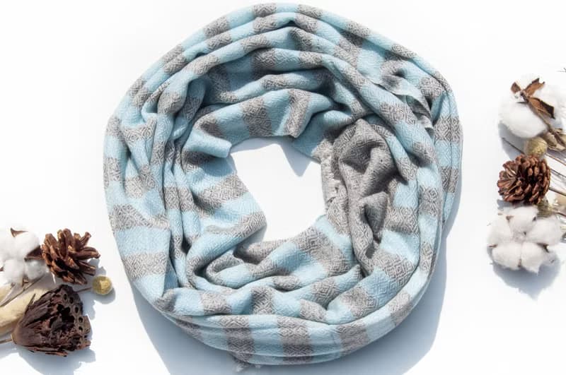喀什米爾Cashmere 針織圍巾 純羊毛圍巾 手織圍巾 編織圍巾-法國
