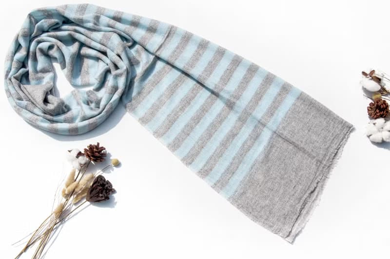 喀什米爾Cashmere 針織圍巾 純羊毛圍巾 手織圍巾 編織圍巾-法國
