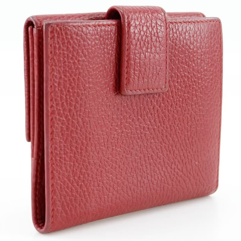 【日本直送】グッチ GUCCI GGマーモント 二つ折り財布 456122 レザー 赤 レディース【中古】