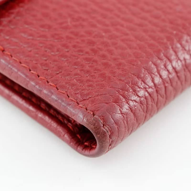 【日本直送】グッチ GUCCI GGマーモント 二つ折り財布 456122 レザー 赤 レディース【中古】